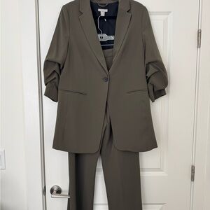Olive Green Blazer and Pants Set